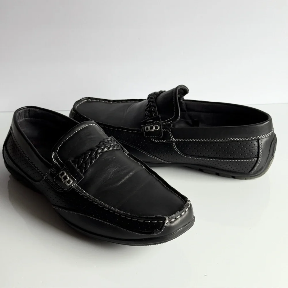 Black Leather Men's Loafers